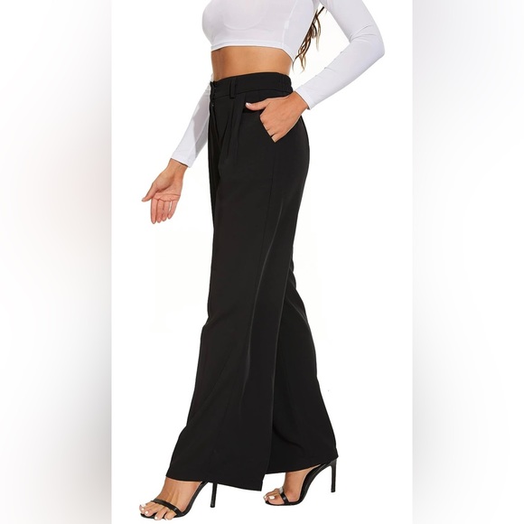 Pants - Women's Wide Leg Pants High Elastic Waisted in The Back Business